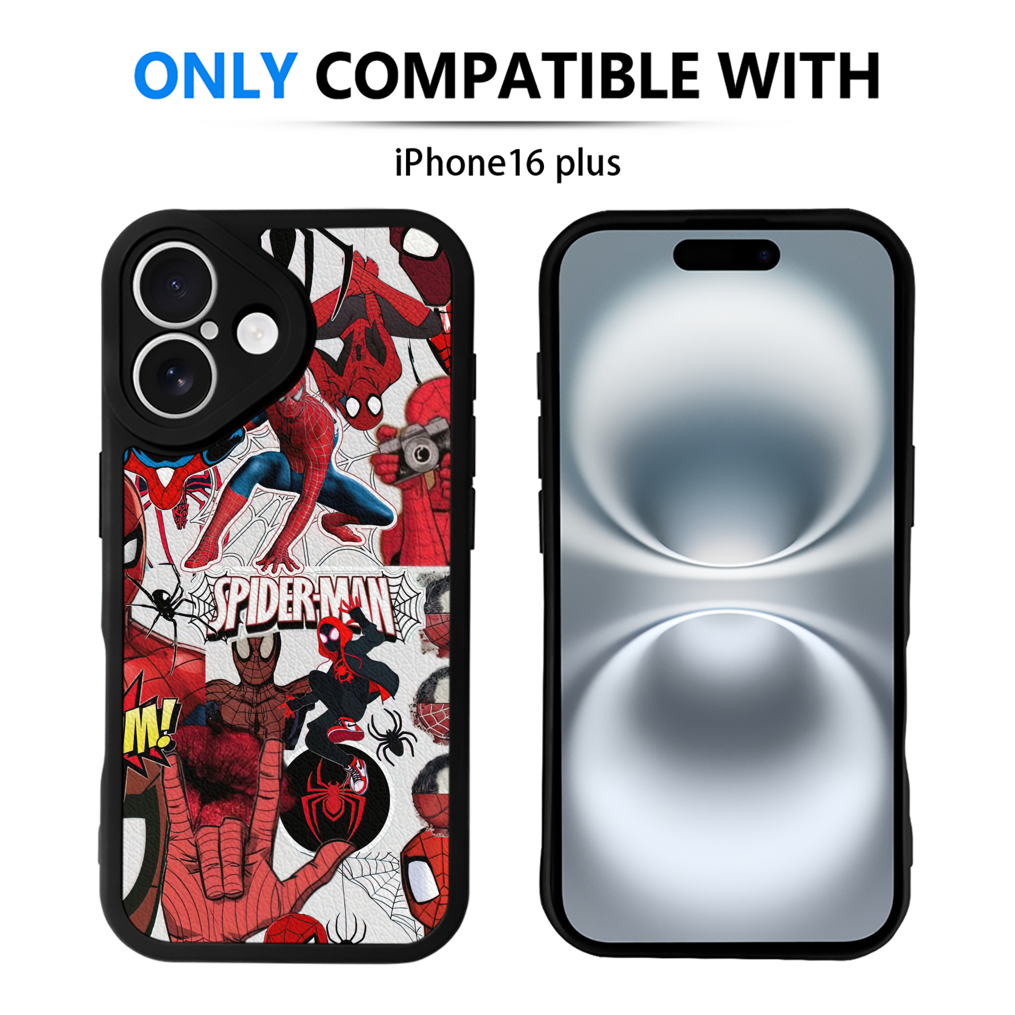 （画像用） Spider Man スパイダーマン 【iPhone 16シリーズ対応】シリコンスマホケース（レザー調） 材質：シリコン